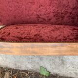 Pair of Art Deco club armchairs in burgundy red velvet, 1930s