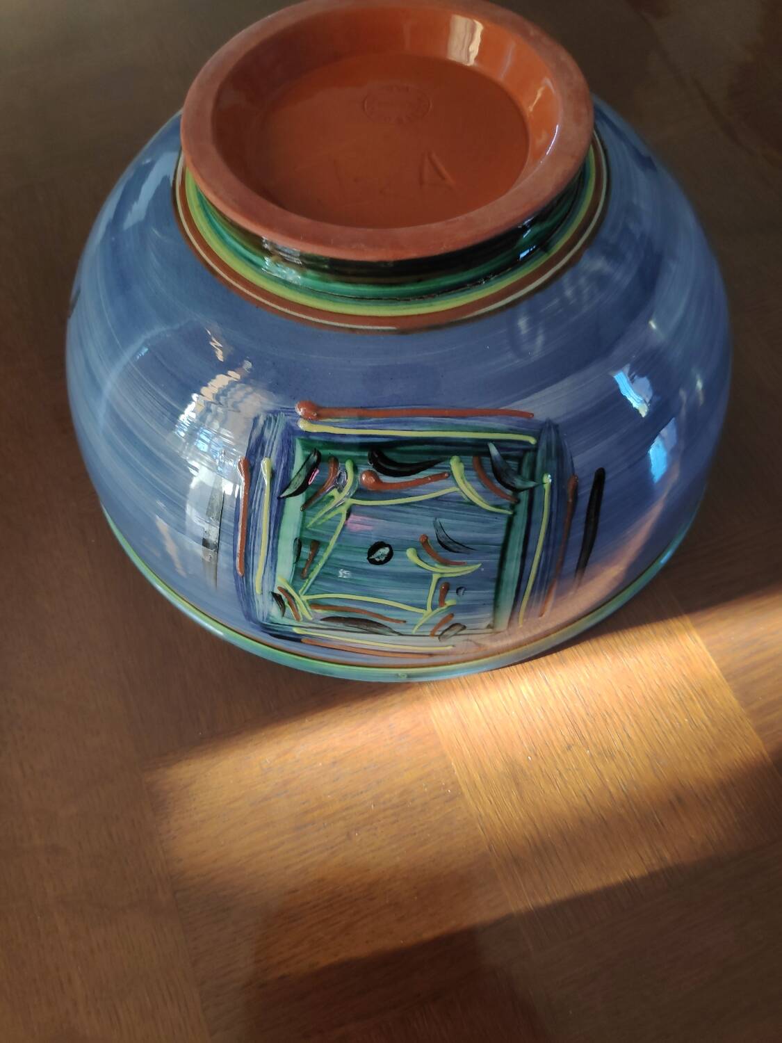 Glazed ceramic salad bowl