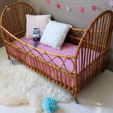 Vintage rattan cradle