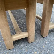 2 stripped farmhouse benches in solid oak, 1970, 175cm.