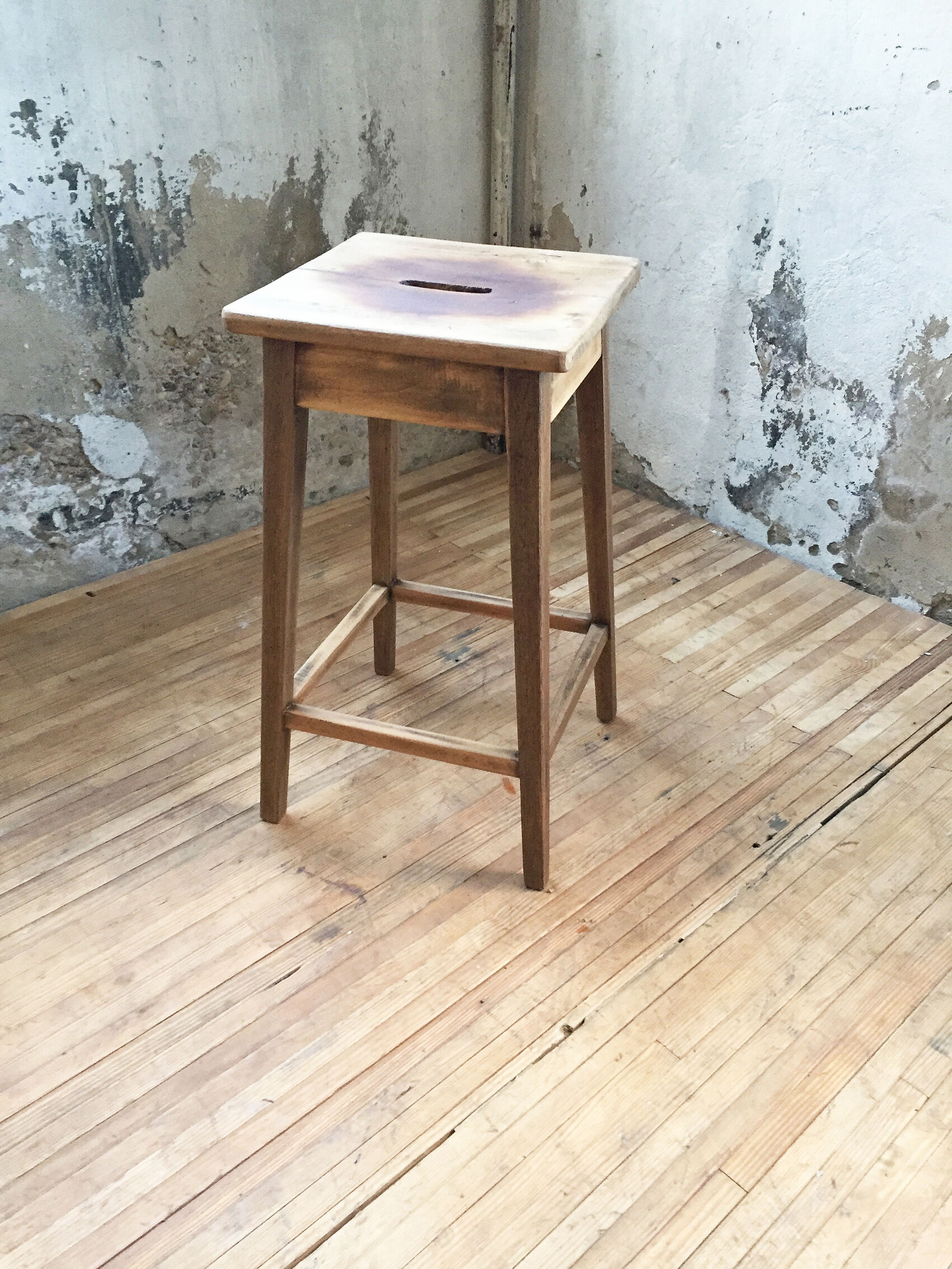 Oak workshop stool