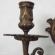 Pair of Heavy Victorian Bronze Triple Wall Sconces Griffin & Flower Detail
