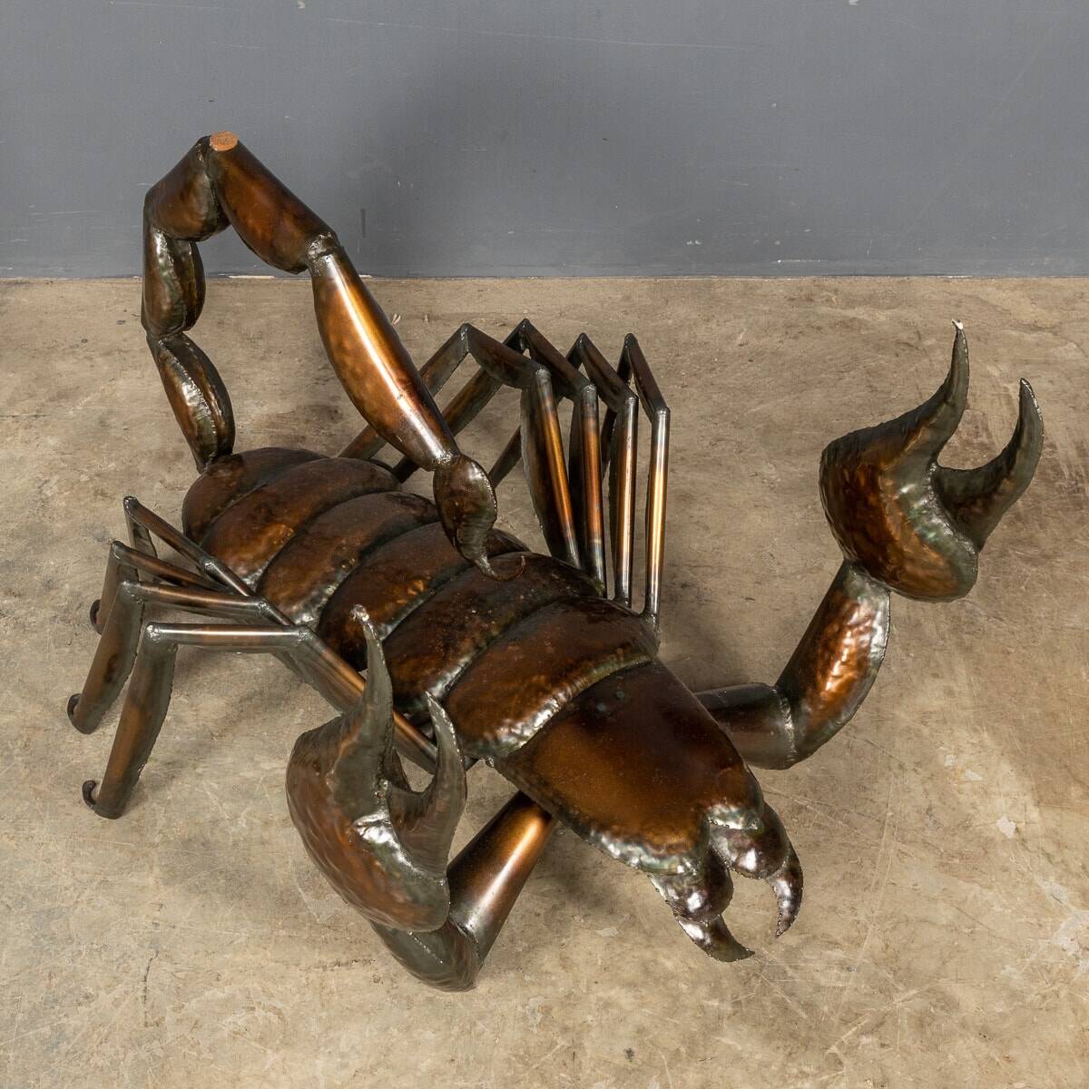 Unusual metal scorpion shaped coffee table c.1970