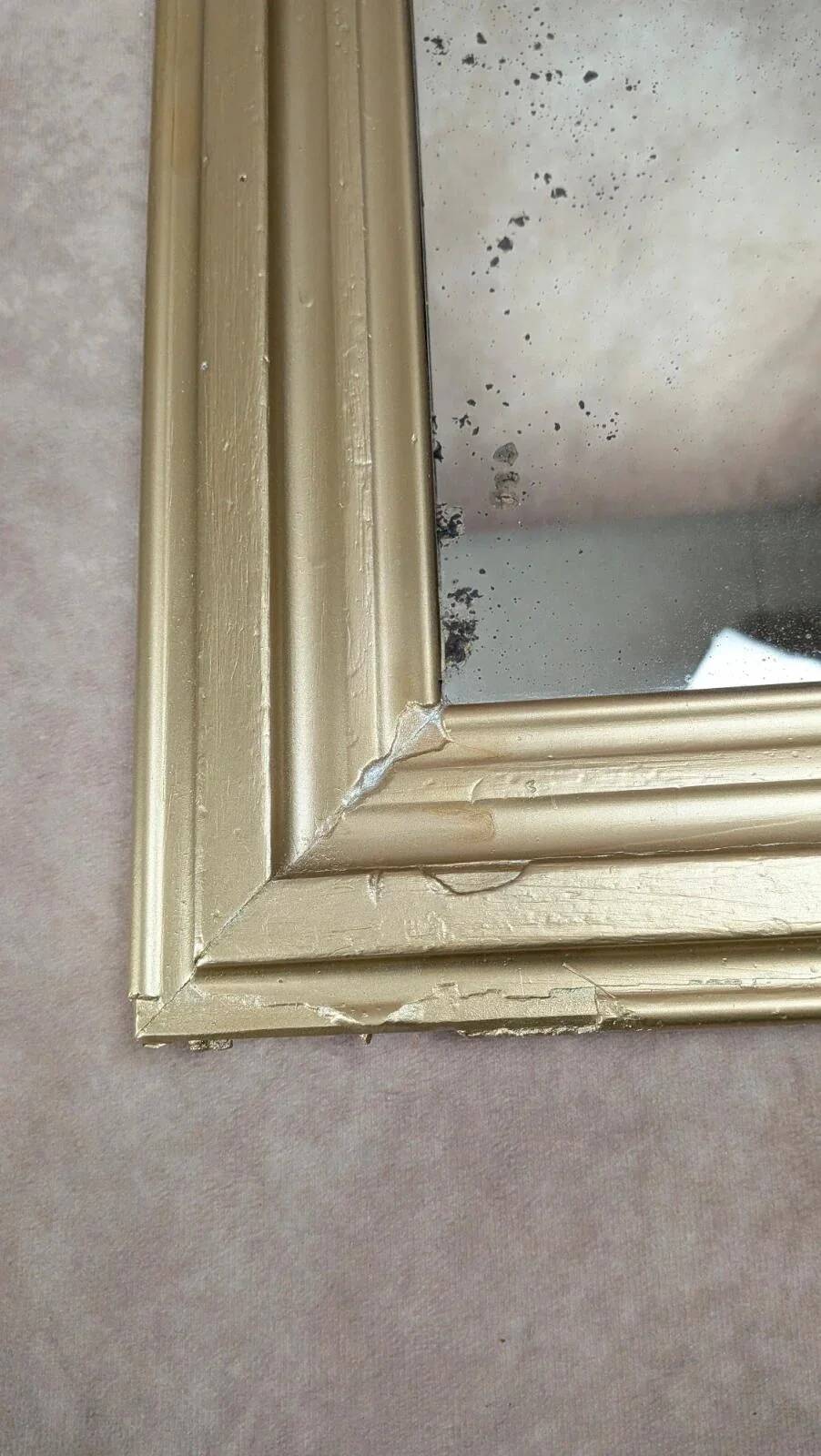 Antique Louis-Philippe style gilded patinated mirror
