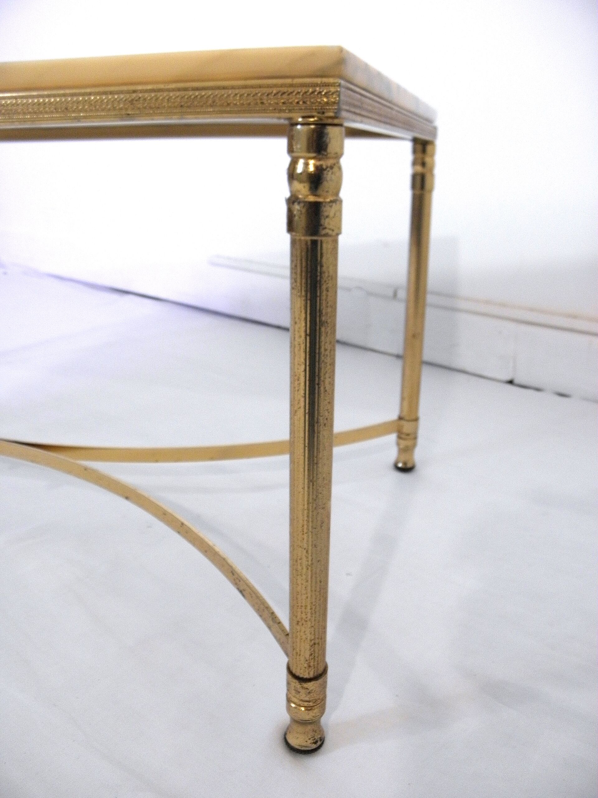 Coffee table marble and gilded metal