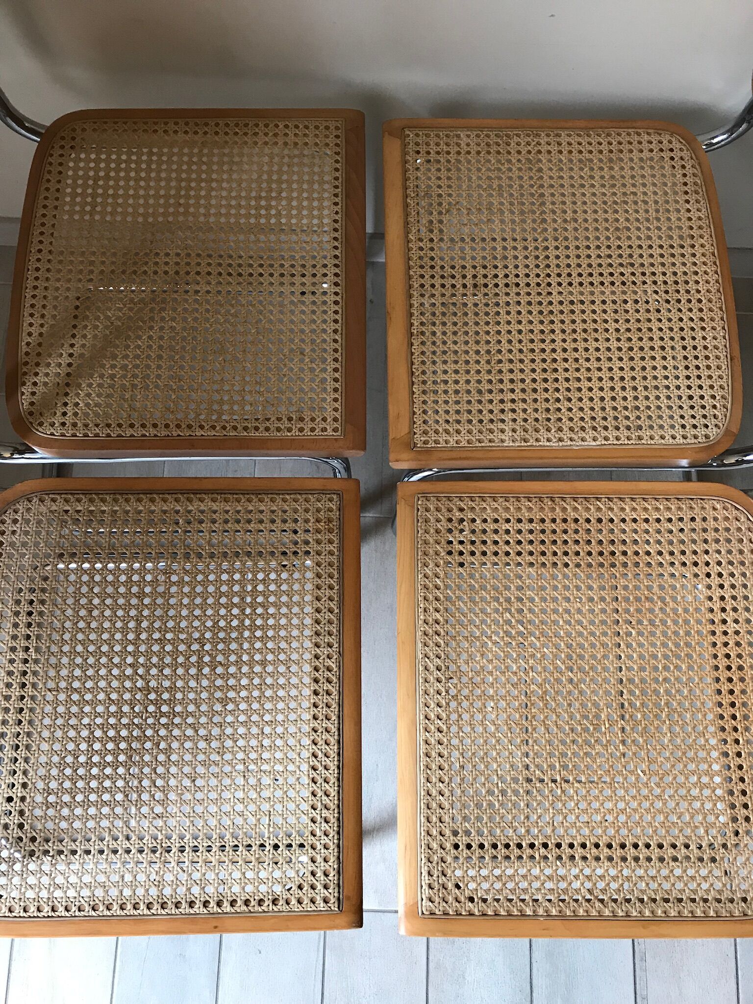 4 chairs Cesca b32 by Marcel Breuer