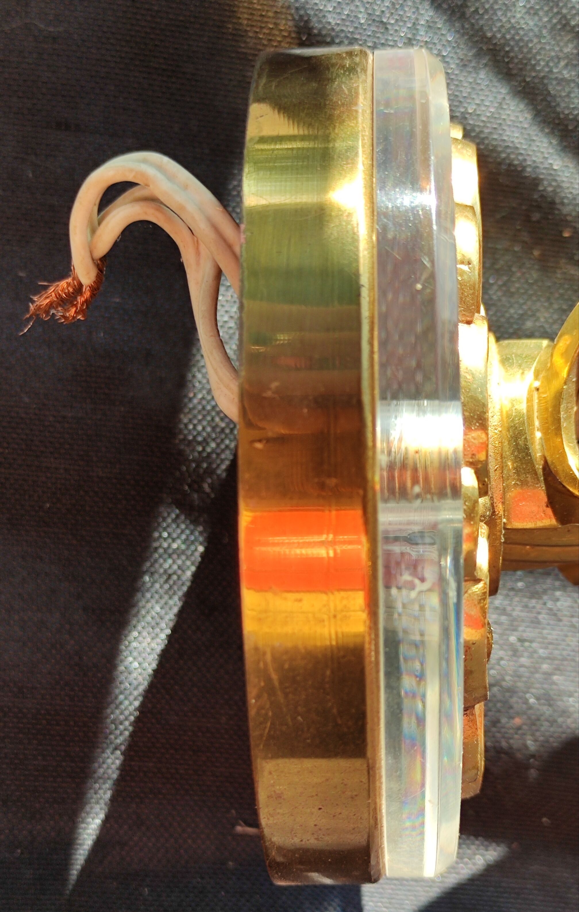 Pair of bronze and glass/neoclassical wall lamps