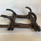 Bamboo, wicker and rattan coat rack