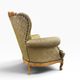 Vintage olive green baroque armchair / single seat / sofa