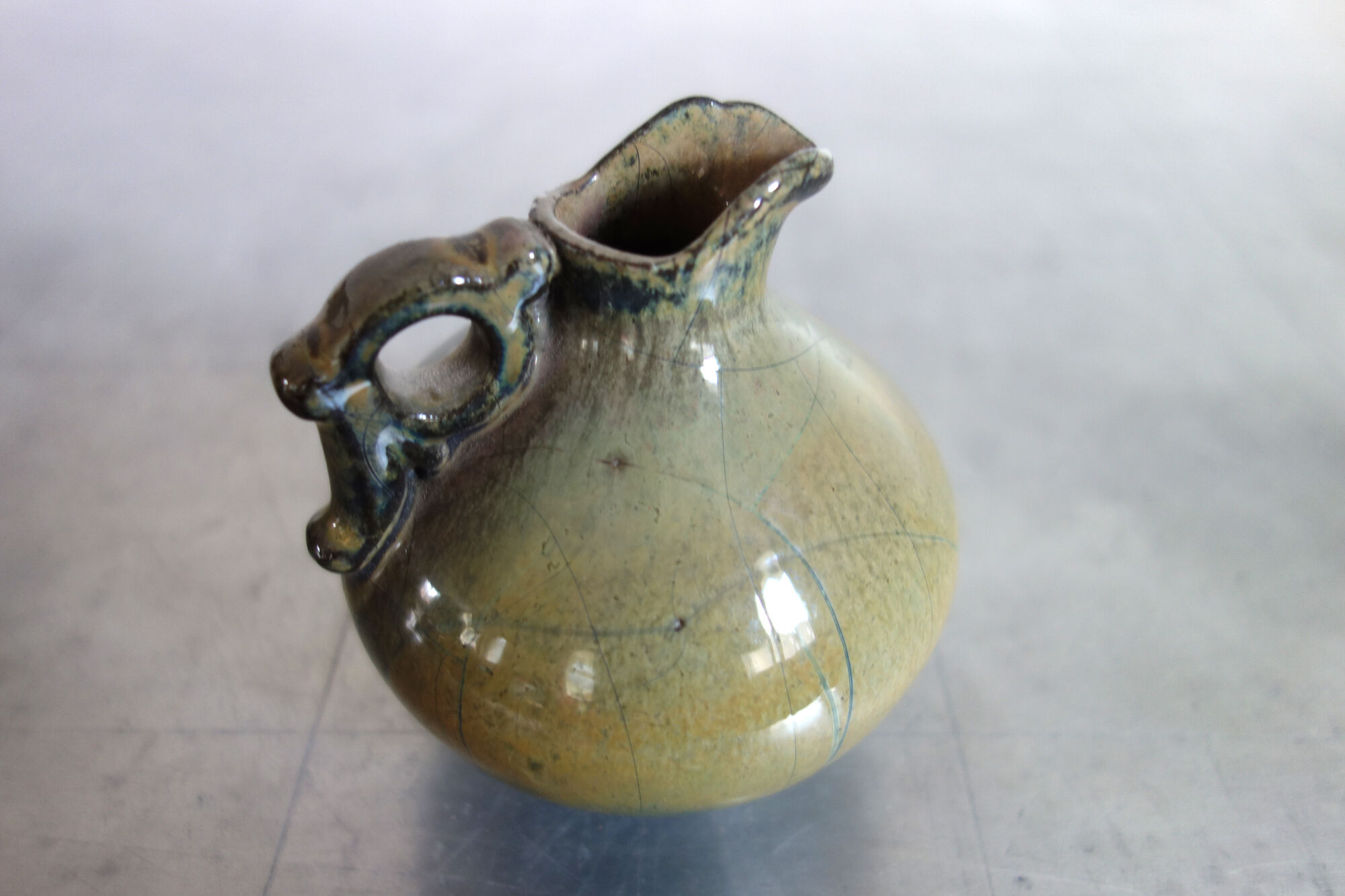 2 vintage glazed ceramic vases, Greece