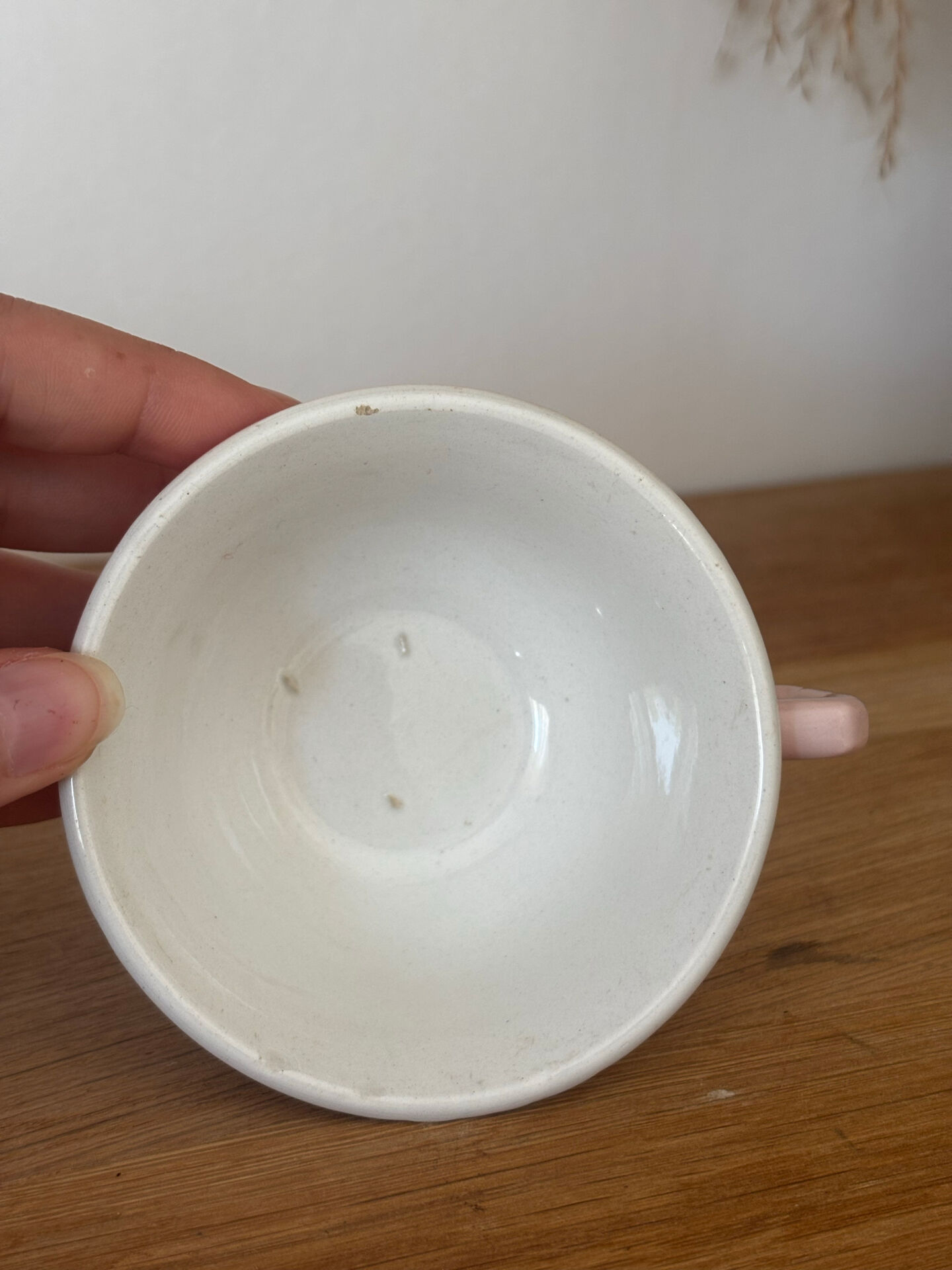 Set of 4 antique coloured faience cups KG Lunéville.