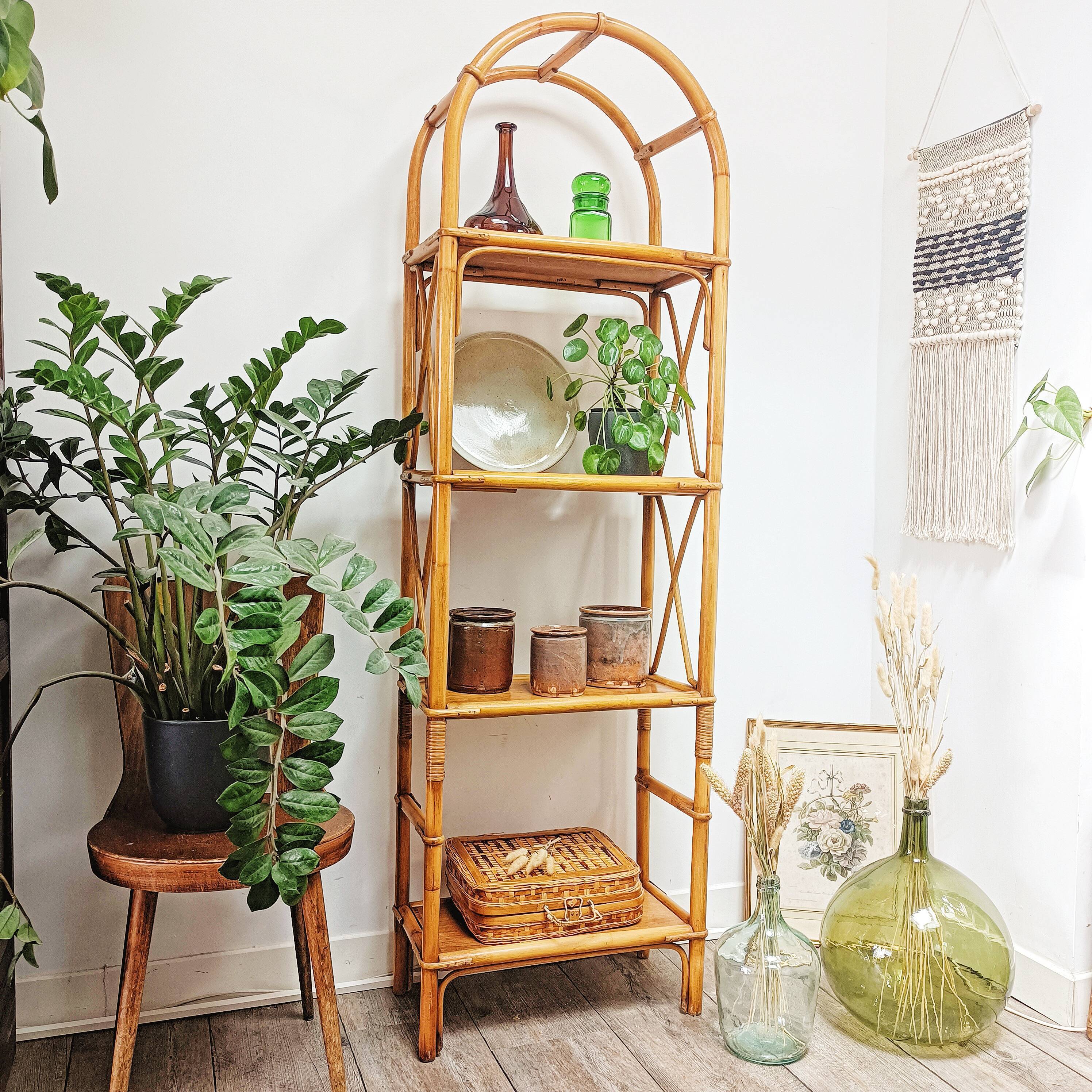 Vintage rattan shelf