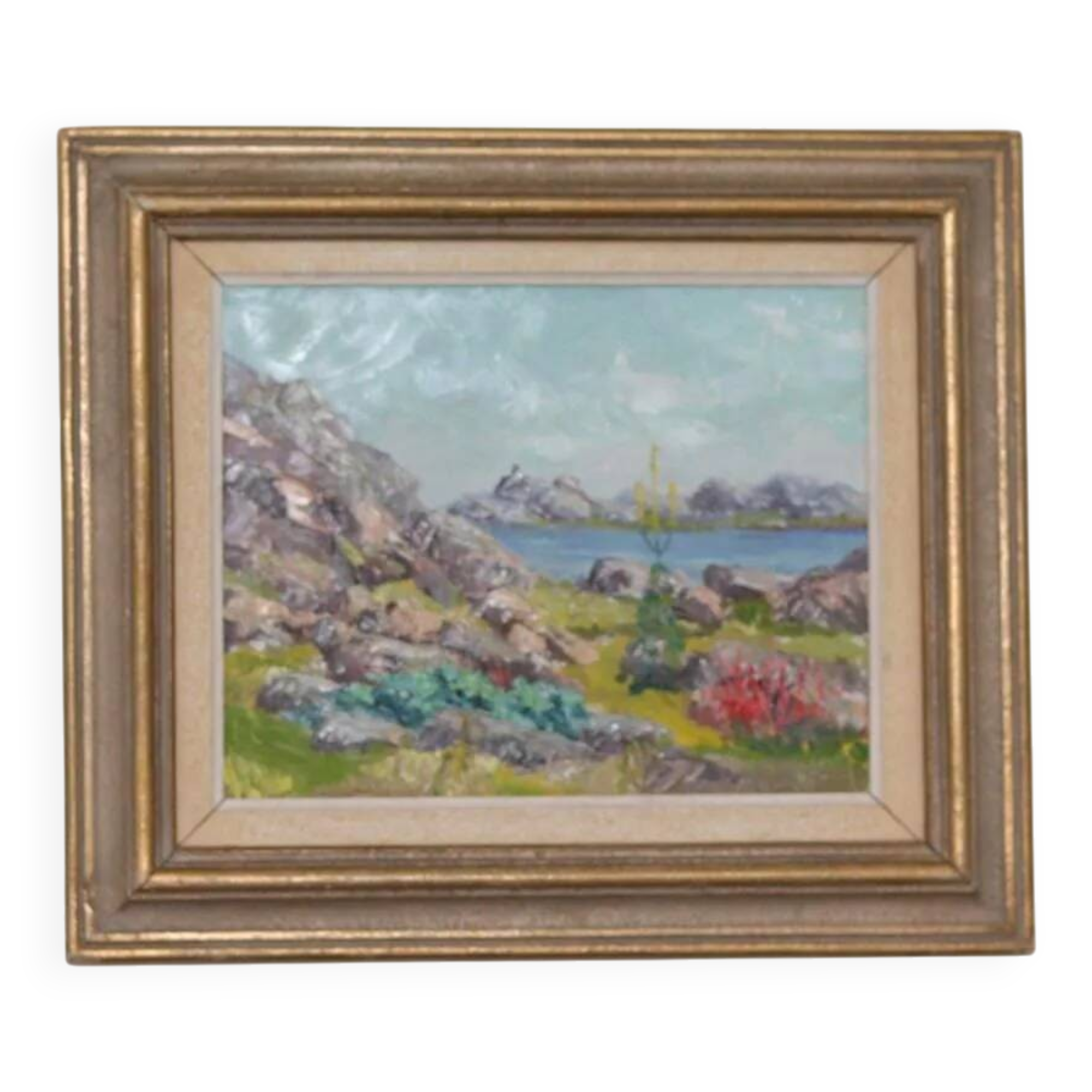 Original Swedish Oil on Panel – “Lakeside” by Gunnar Nilsson