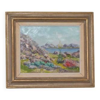 Original Swedish Oil on Panel – “Lakeside” by Gunnar Nilsson