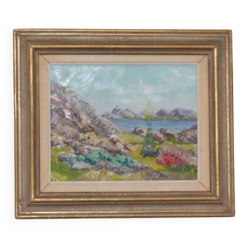 Original Swedish Oil on Panel – “Lakeside” by Gunnar Nilsson