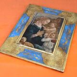 Polychrome religious icon to hang The Virgin and Child