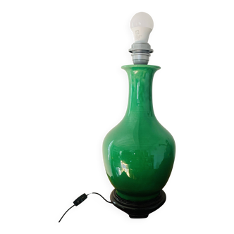 Ancien pied de lampe vert