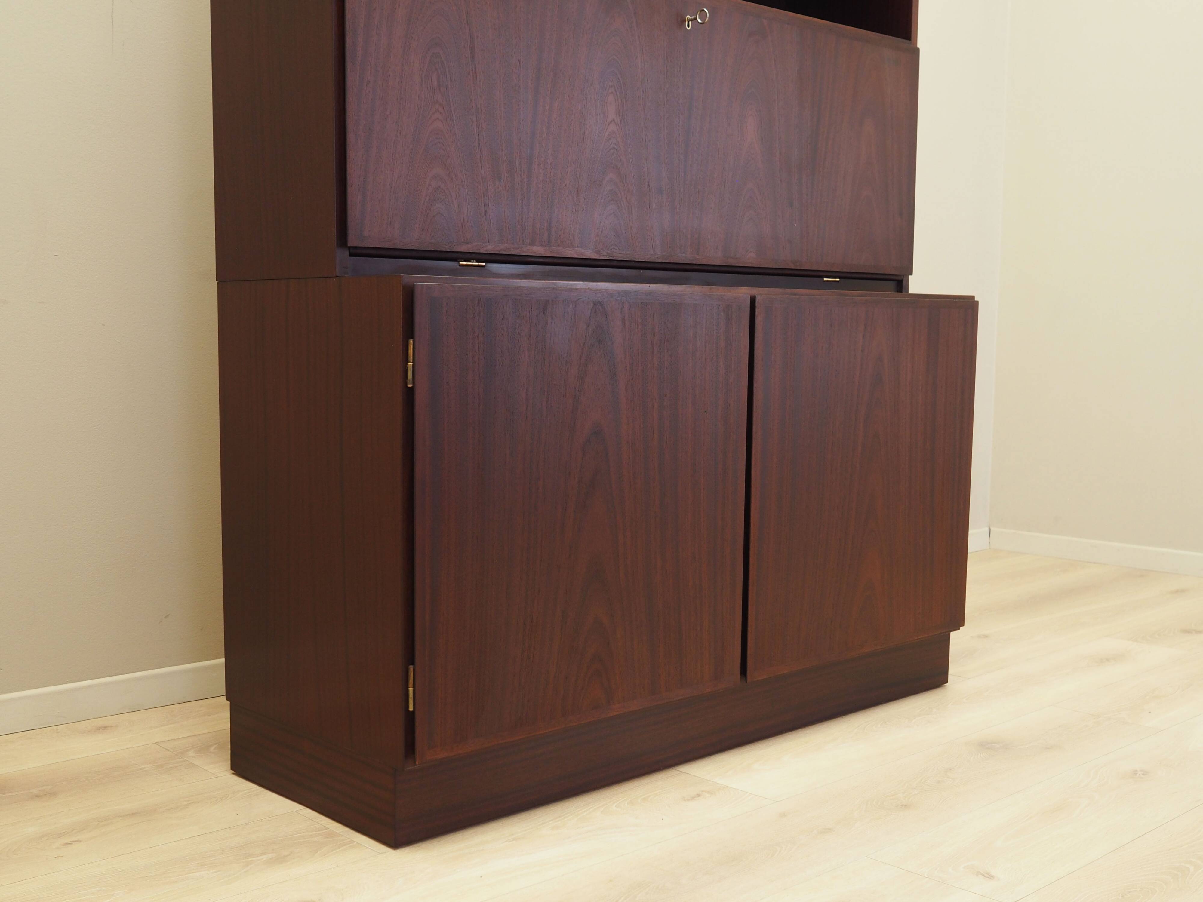 Mahogany bookcase, Danish design, 1970s, manufacture: Omann Jun