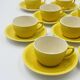 Service 10 tasses jaune Boch Belgique vintage