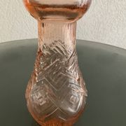 Vase à jacinthes Rosaline en verre moulé, art déco.