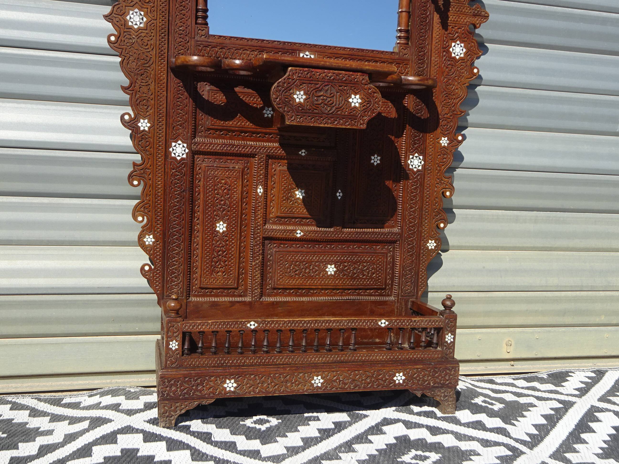 Damascus wood coat rack