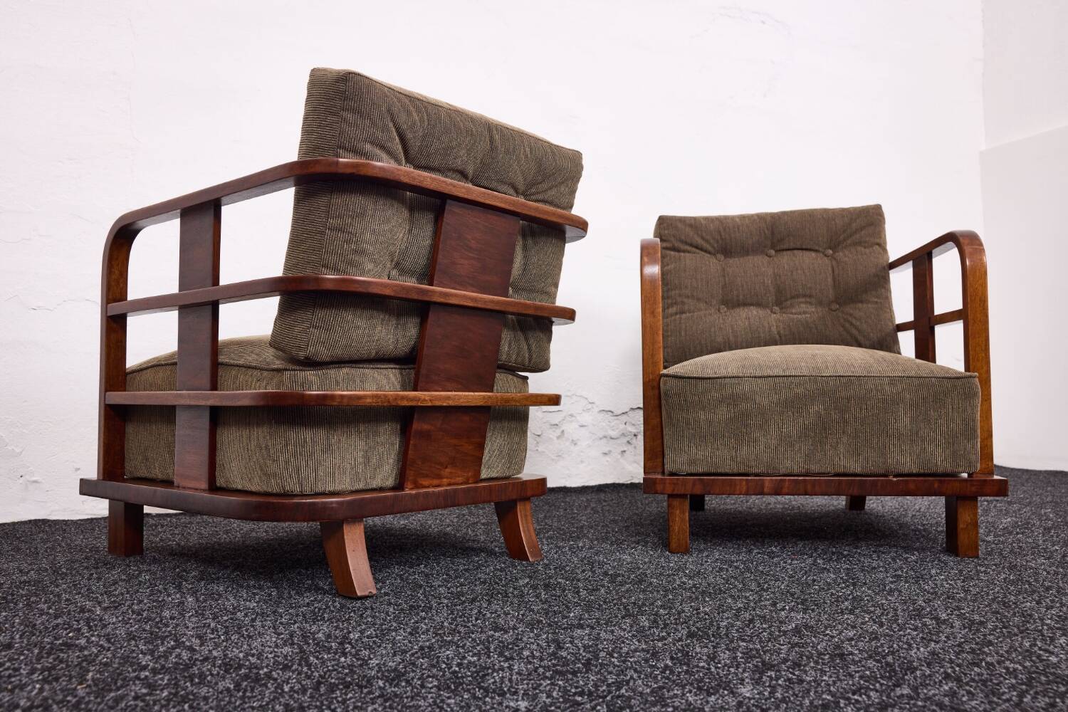 Lajos Kozma, importants fauteuils Art Déco de Budapest Werkstatte, années 1930