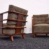 Lajos Kozma, important Art Deco  armchairs by Budapest Werkstatte, 1930s