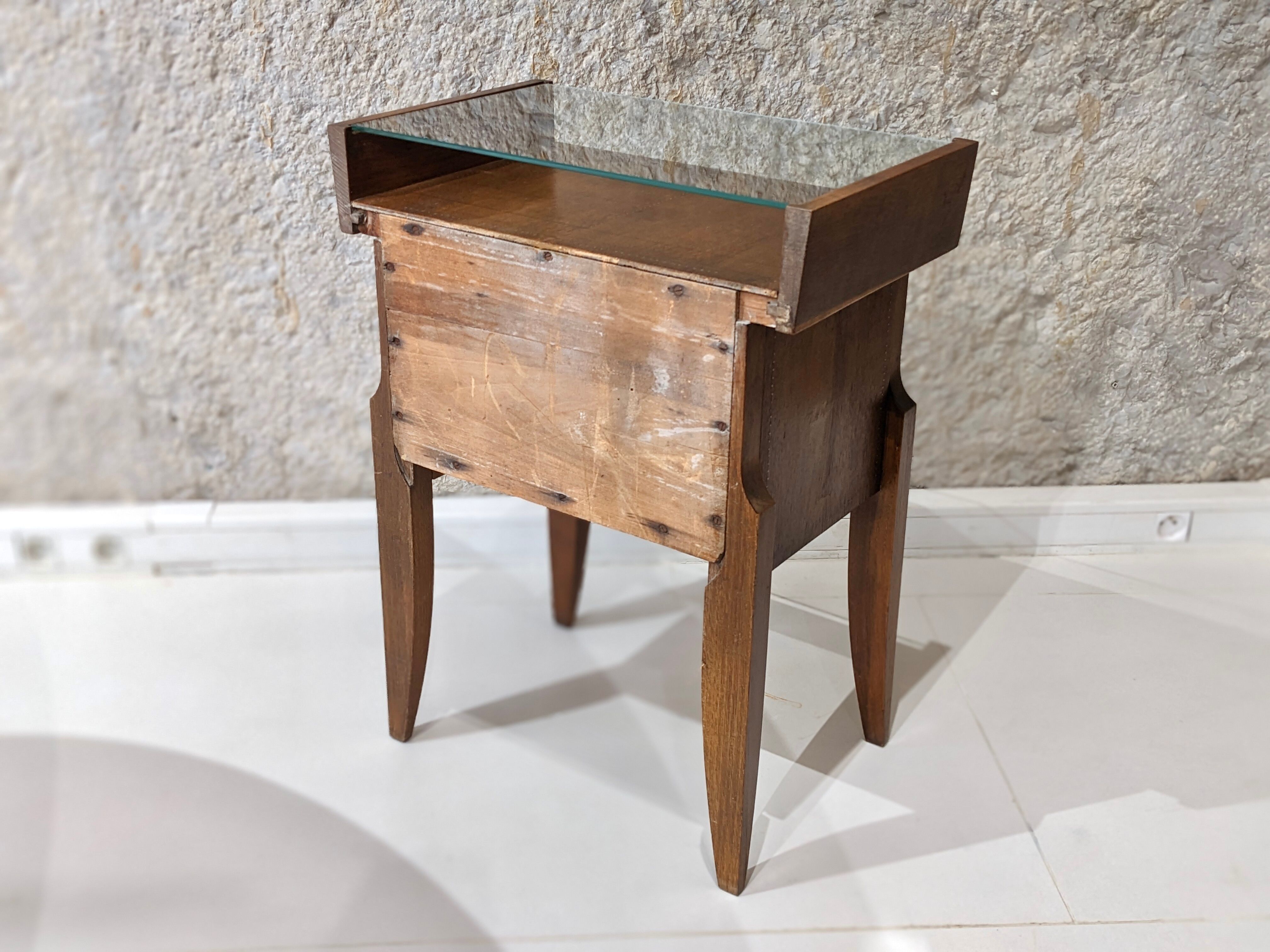 Walnut bedside table
