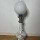 Old Napoleon 3 globe electrified oil lamp in opaline