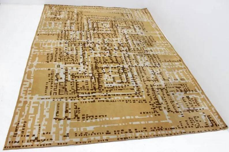 Modernist geometric design carpet, Czechoslovakia, 1960s