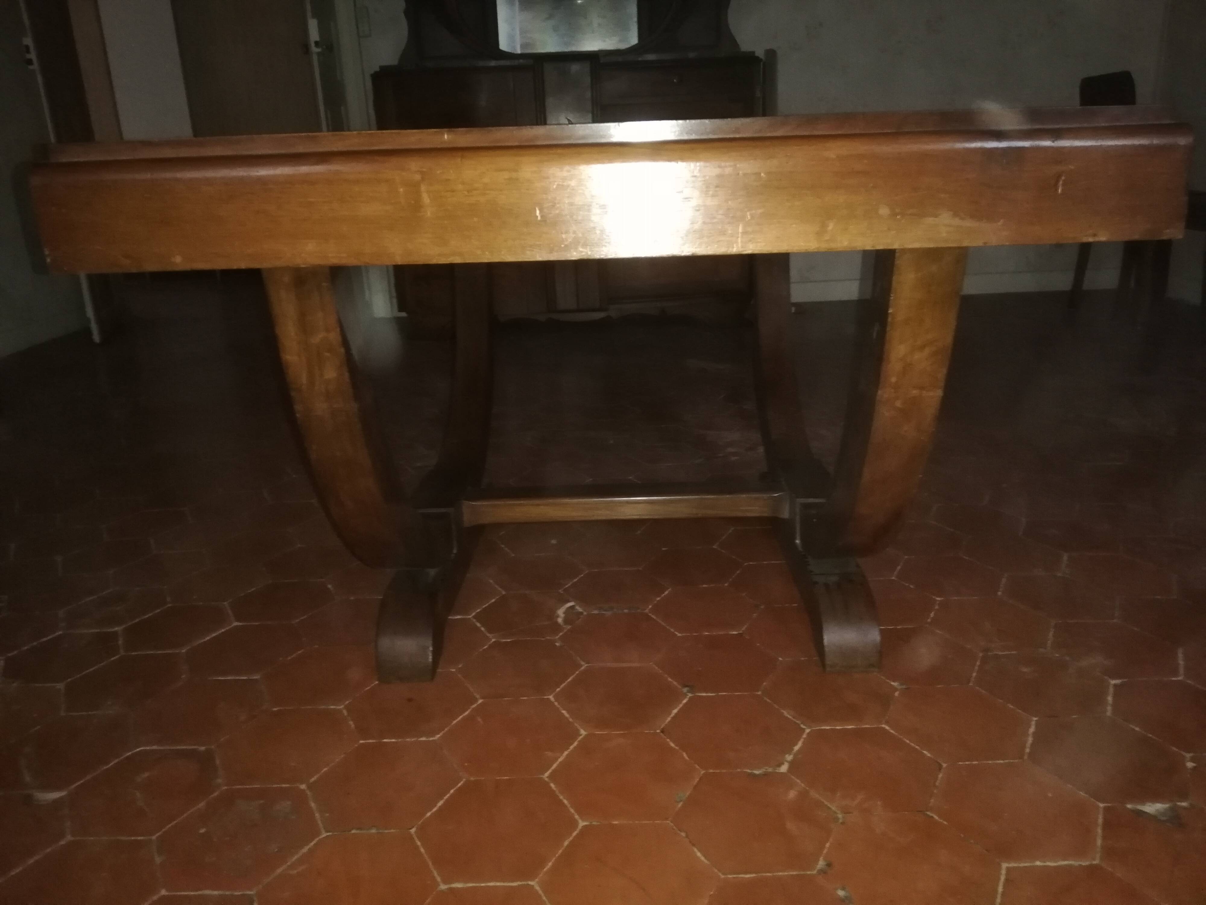 Art deco style dining room table and 6 chairs