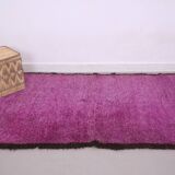 Vintage purple moroccan rug 134x272 cm - Berber rug - Wool rug handmade