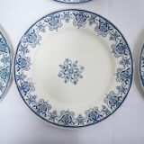 Series of 10 old Terre de Fer plates by L.G. for the earthenware factory of Clairefontaine