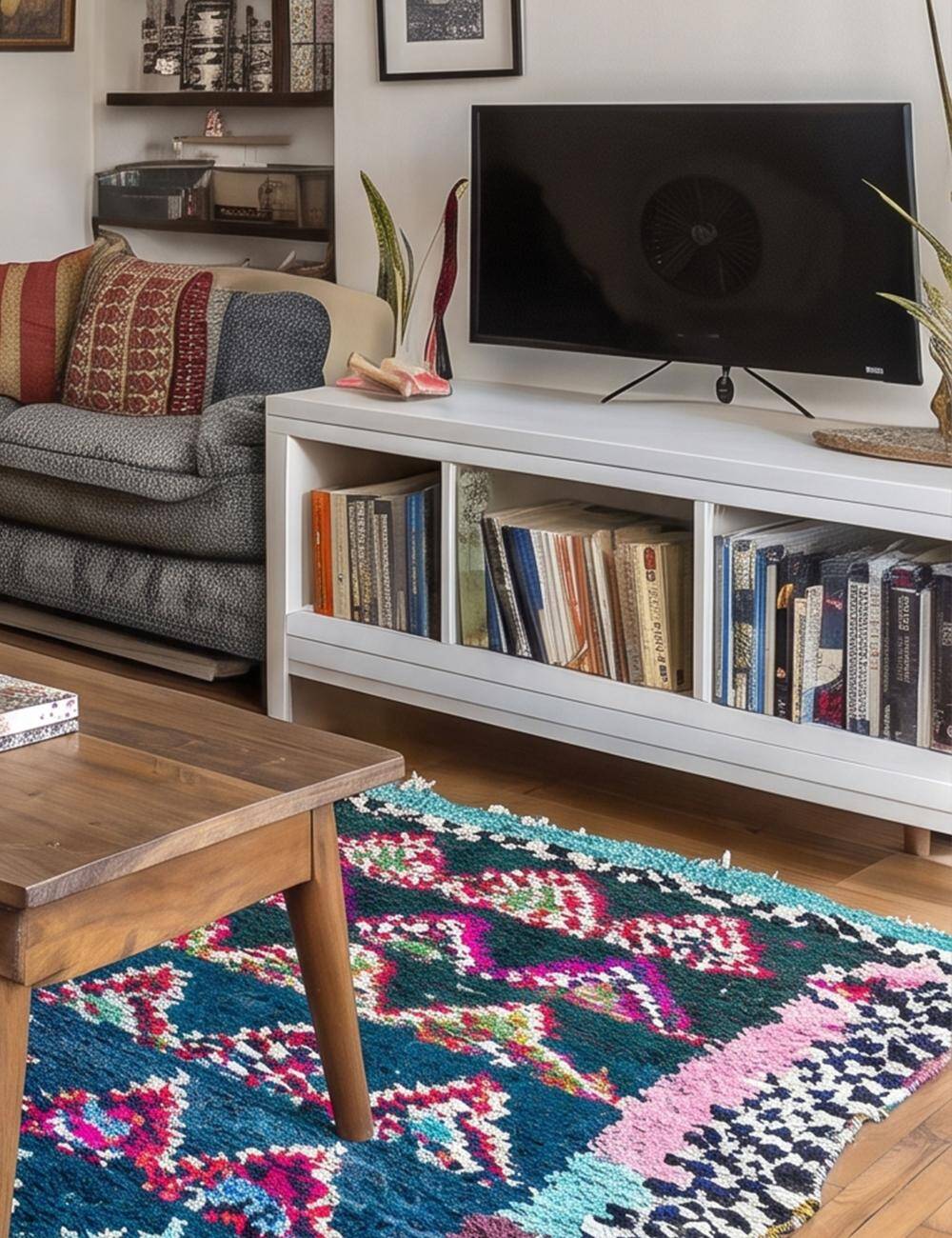 Tapis Berbère Boucherouite - 234 x 113 cm