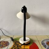 Vintage white and black metal desk lamp