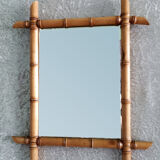 Wooden wall mirror imitation bamboo 43x50cm