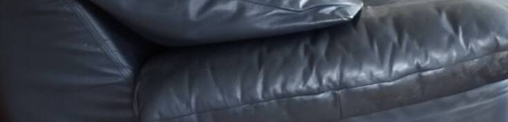 Gerard Guermonprez black leather sofa, cocooning sofa