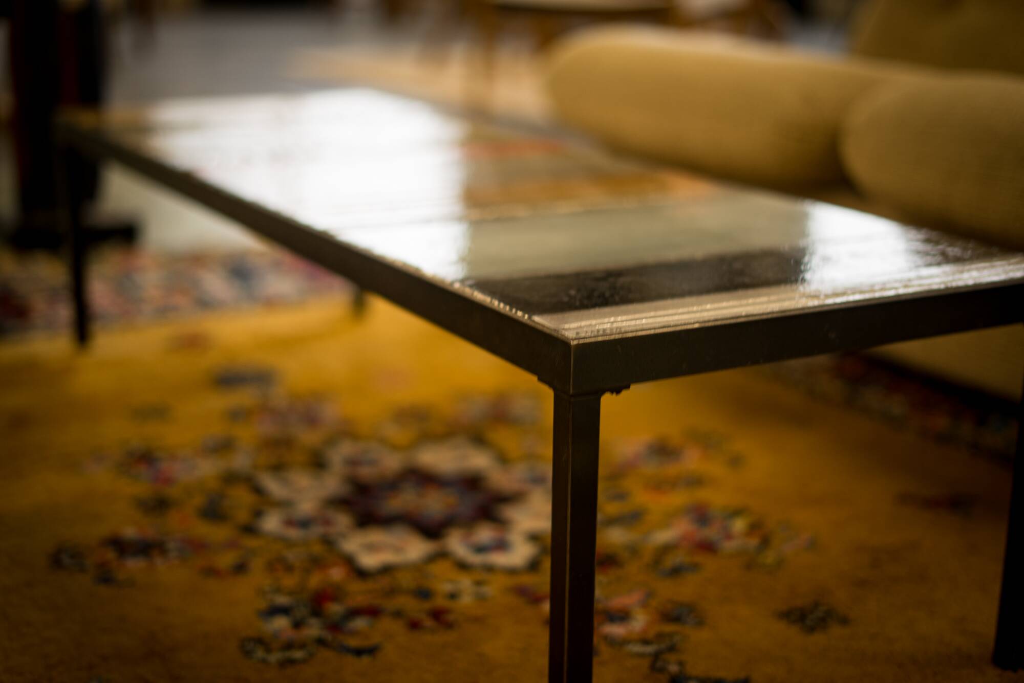 Rectangular coffee table model Soleil by Roger Capron