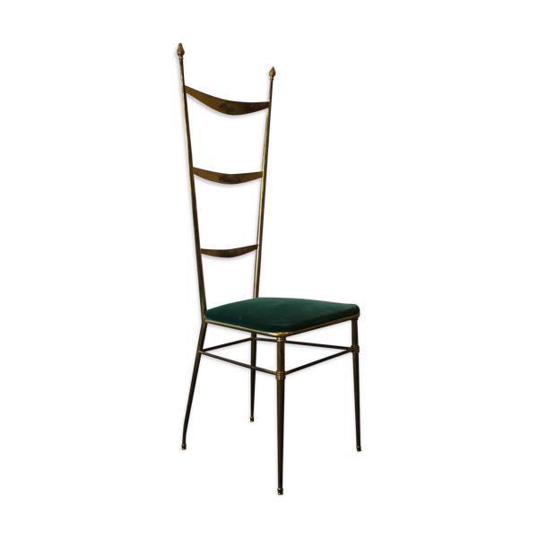 Chaise Chiavari à haut dossier par Gaetano Descalzi, Italie, 1950