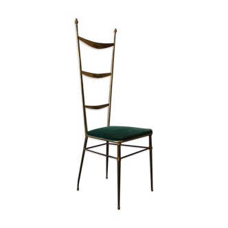 Chaise Chiavari à haut dossier par Gaetano Descalzi, Italie, 1950