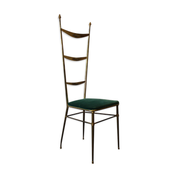 Chaise Chiavari à haut dossier par Gaetano Descalzi, Italie, 1950