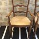 Pair of straw seating armchairs