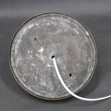 Plafonnier Art Déco en laiton des années 1930 avec abat-jour en verre opalin, Tchécoslovaquie, Res