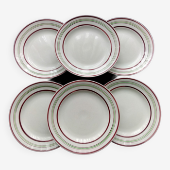 6 assiettes plates digoin sarreguemines  modèle enghien