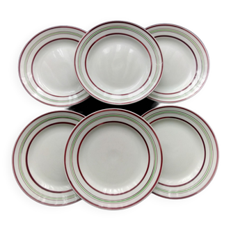 6 assiettes plates digoin sarreguemines  modèle enghien