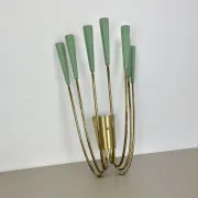 Large brass wall light in stilnovo style, 54 cm, italy, 1950s
