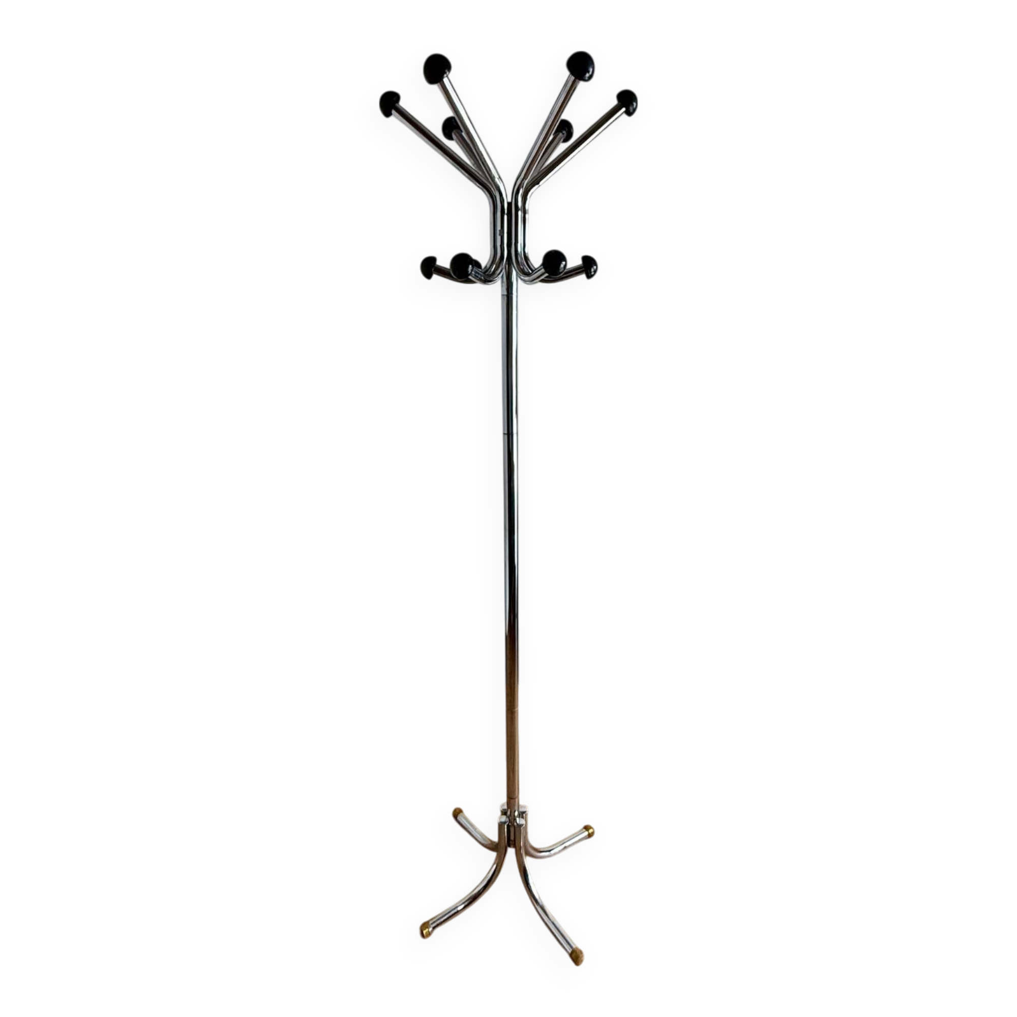 Vintage stainless steel coat rack – 12 hooks