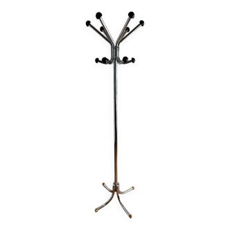 Vintage stainless steel coat rack – 12 hooks