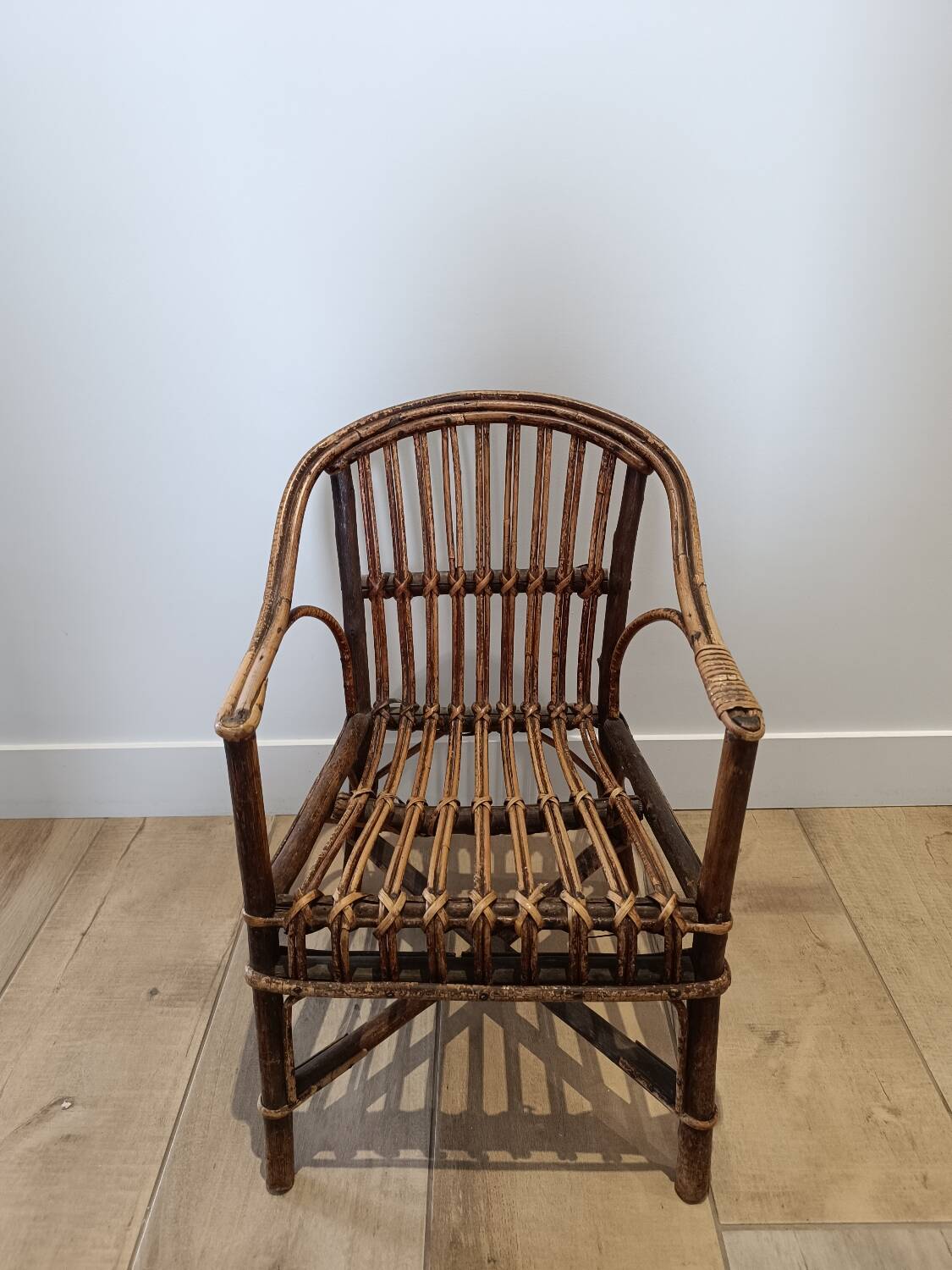 Vintage rattan armchair for children