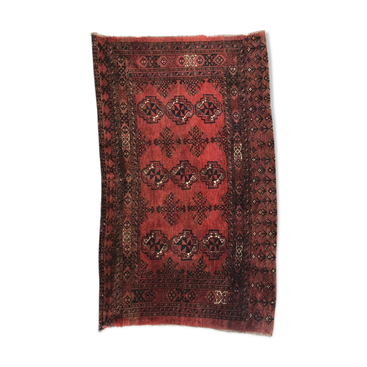 Carpet old saddle made turkmen hand 97 x 162 cm